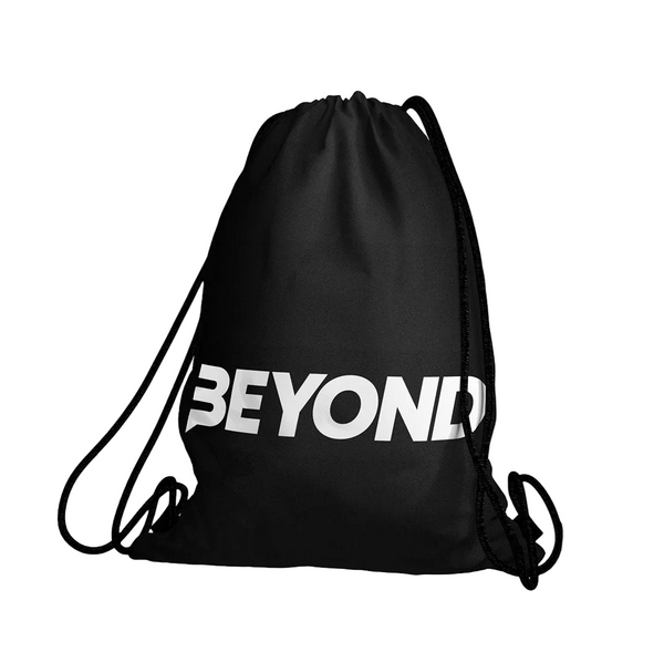 Beyond black drawstring gym bag