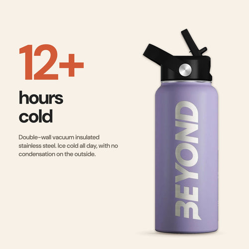 Double-wall vacuum insulation keeps drinks cold for 12+ hours