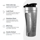 brushed steel protein shaker with packing, brushed steel protein shaker bottle brand packaging