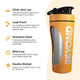 Orange Protein Shaker with Packaging, Orange Protein Shaker Packaging, Orange Protein Shaker, Orange protein shaker with packing, Orange protein shaker bottle brand packaging, Orange Insulated protein shaker, Orange Stainless Steel Protein Shakers, Protein Shaker
