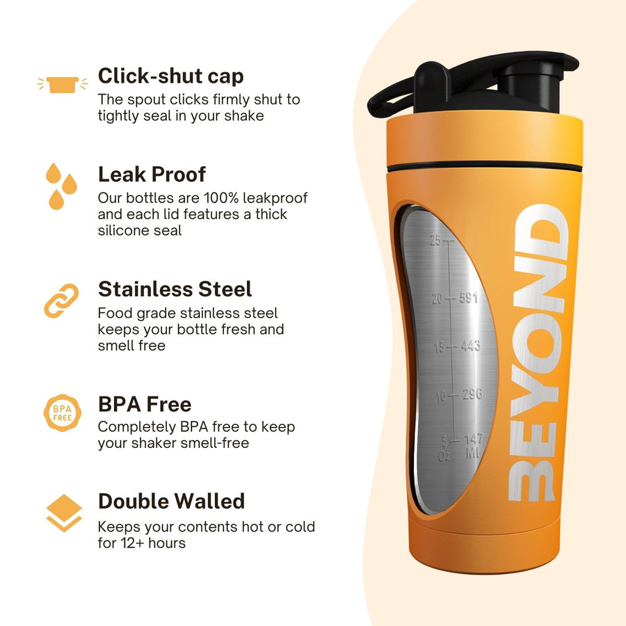 Orange Protein Shaker with Packaging, Orange Protein Shaker Packaging, Orange Protein Shaker, Orange protein shaker with packing, Orange protein shaker bottle brand packaging, Orange Insulated protein shaker, Orange Stainless Steel Protein Shakers, Protein Shaker