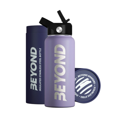 Beyond Lilac insulated stainless steel water bottle with gift tube