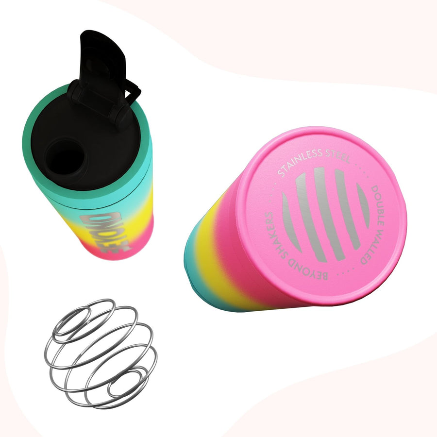 Beach Gradient Protein Shaker Packaging, Beach Protein Shaker, Beach protein shaker with packing, Beach protein shaker bottle brand packaging, Beach Insulated protein shaker, Beach Stainless Steel Protein Shakers, Protein Shaker