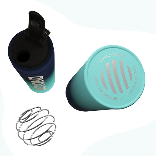 Gradient Blue Protein Shaker Packaging, Light Blue and Dark Protein Shaker, Light Blue and Dark protein shaker with packing, Light Blue and Dark protein shaker bottle brand packaging, Light Blue and Dark Insulated protein shaker, Light Blue and Dark Stainless Steel Protein Shakers, Protein Shaker