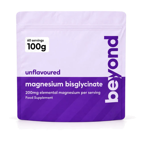 Beyond unflavoured magnesium bisglycinate powder, 100g pouch
