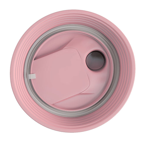 Underside of the pink Twist replacement lid showing the silicone seal