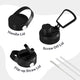 Black and Grey Spreckled Water Bottle For Workout and Gym, Insulated Water Bottle, Water Bottle,