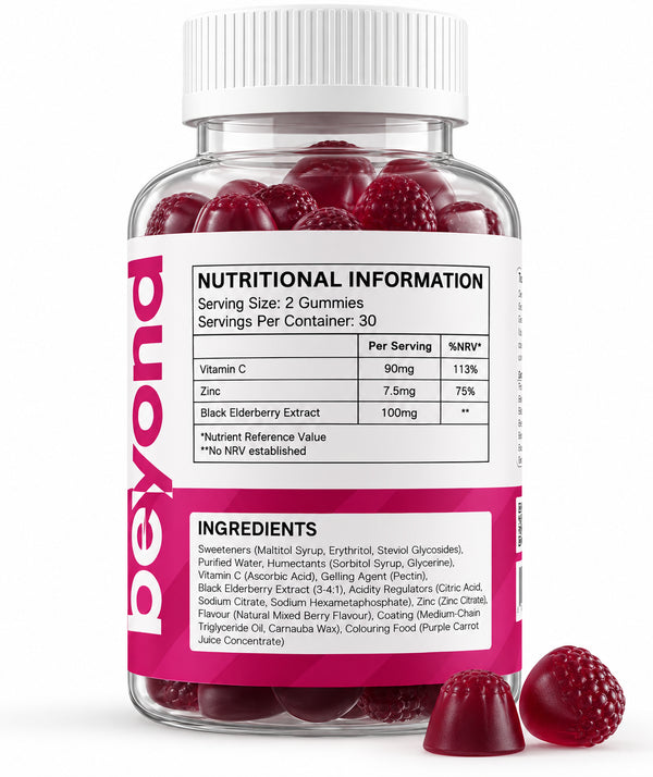 Beyond Elderberry Gummies – vegan, gluten-free and non-GMO with no artificial colours
