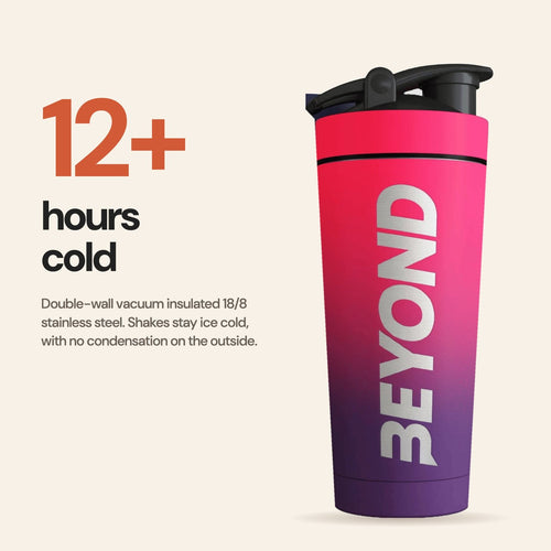 Double-wall vacuum insulation keeps drinks cold for 12+ hours