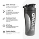 Black and Grey Protein Shaker Packaging, Black and Grey Protein Shaker, Black and Grey protein shaker with packing, Black and Grey protein shaker bottle brand packaging, Black and Grey Insulated protein shaker, Black and Grey Stainless Steel Protein Shakers, Protein Shaker