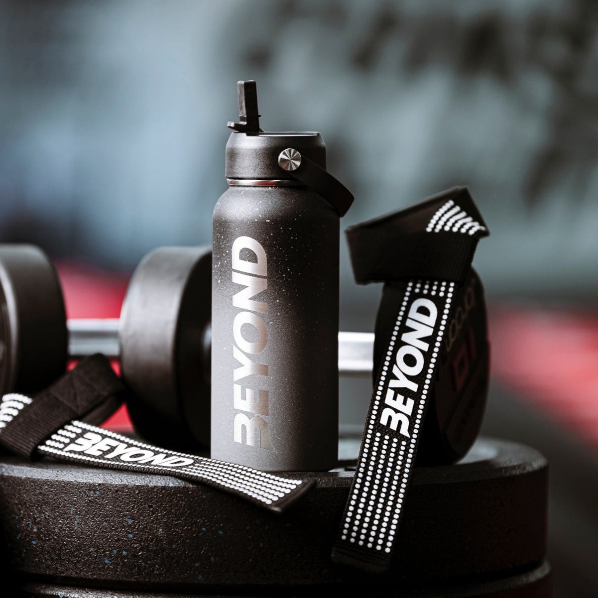 Black and Grey Spreckled Water Bottle For Workout and Gym, Insulated Water Bottle, Water Bottle,