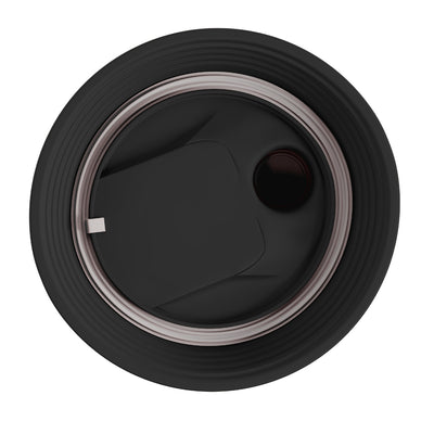 Underside of the black Twist replacement lid showing the silicone seal 