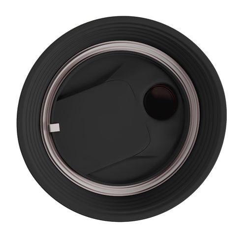 Underside of the black Twist replacement lid showing the silicone seal 