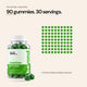 90 creatine gummies, 30 servings per jar