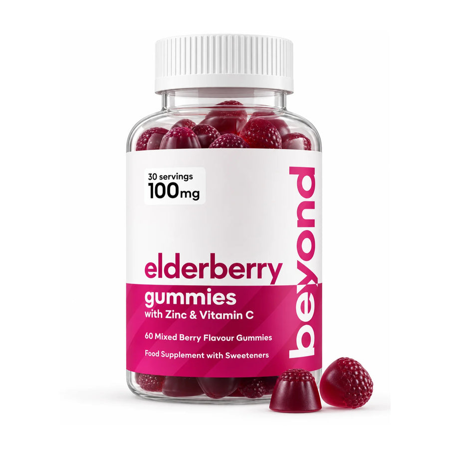 Beyond Elderberry Gummies with Vitamin C and Zinc – bottle of 60 mixed berry flavour gummies