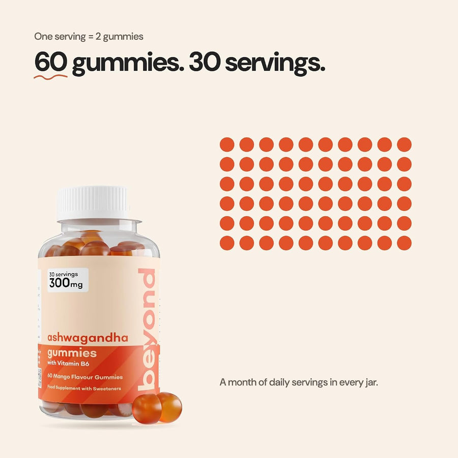Beyond Ashwagandha Gummies – 60 gummies, 30 servings