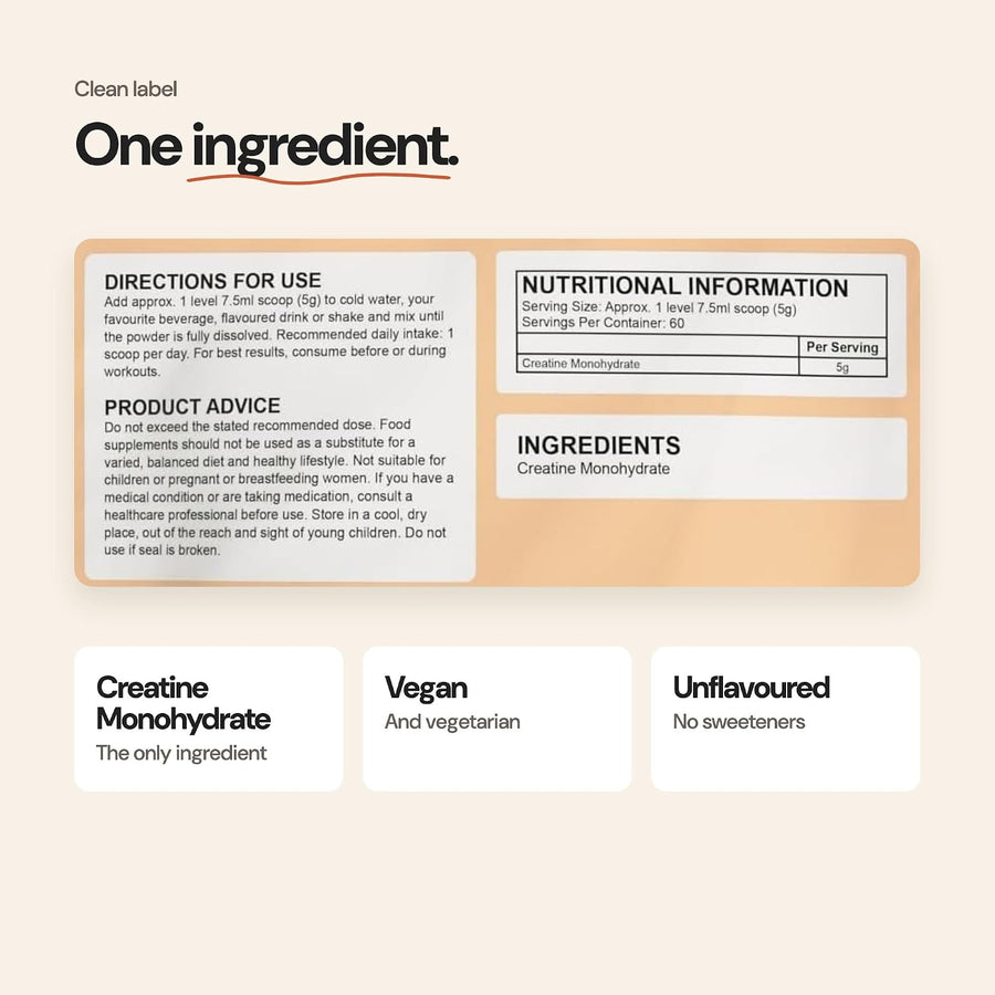 Beyond Creatine Monohydrate Powder – one ingredient, full label