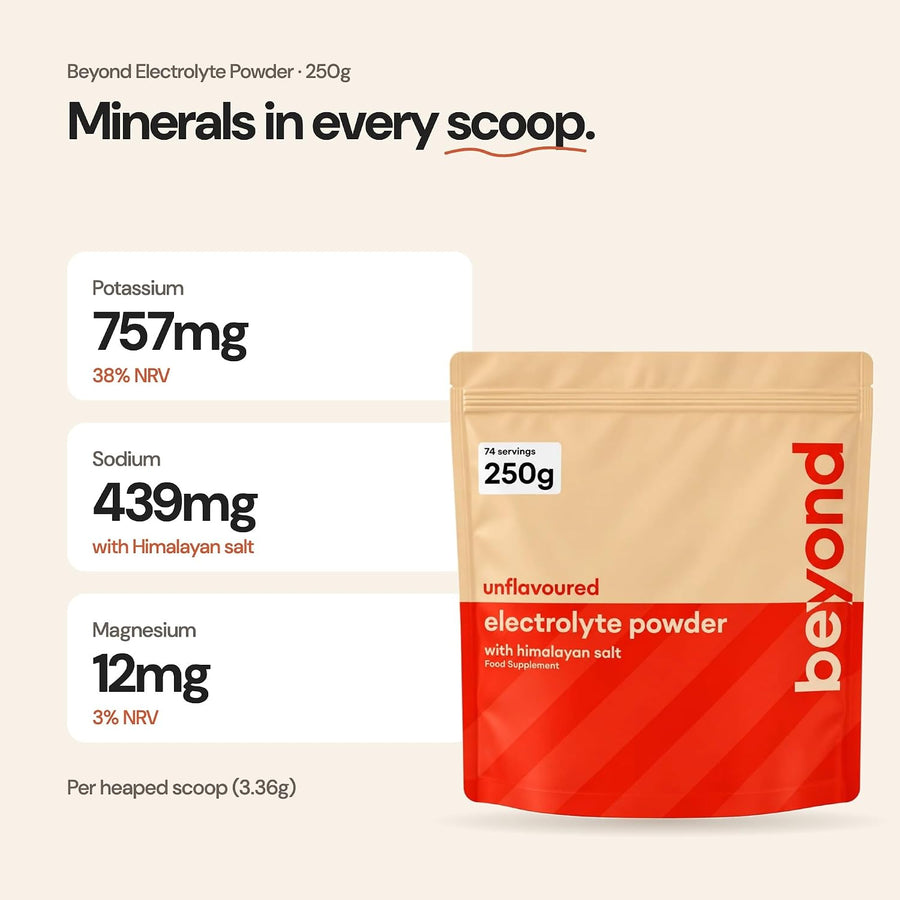 Beyond Electrolyte Powder – minerals in every scoop: potassium, sodium and magnesium