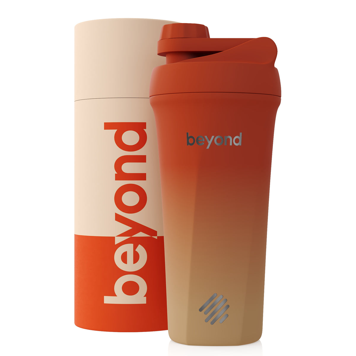 Beyond Terracotta & Sand Twist protein shaker with packaging