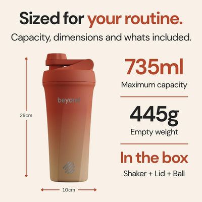 Beyond Terracotta & Sand Twist shaker – sized for your routine