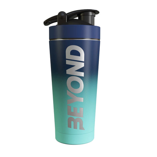 Gradient Blue Protein Shaker, Gradient Blue Protein Shaker Packaging, Light Blue and Dark Protein Shaker, Light Blue and Dark protein shaker with packing, Light Blue and Dark protein shaker bottle brand packaging, Light Blue and Dark Insulated protein shaker, Light Blue and Dark Stainless Steel Protein Shakers, Protein Shaker